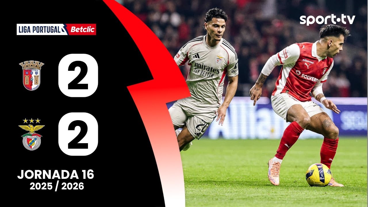 #ไฮไลท์ฟุตบอล [ สปอร์ติ้ง บราก้า 2 - 2 เบนฟิก้า ] พรีไมร่า ลีก้า โปรตุเกส 2025/29.12.68