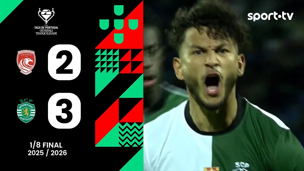 #ไฮไลท์ฟุตบอล [ ซานตาคลาร่า 2 - 3 สปอร์ติ้ง ลิสบอน ] โปรตุเกส คัพ 2025/19.12.68